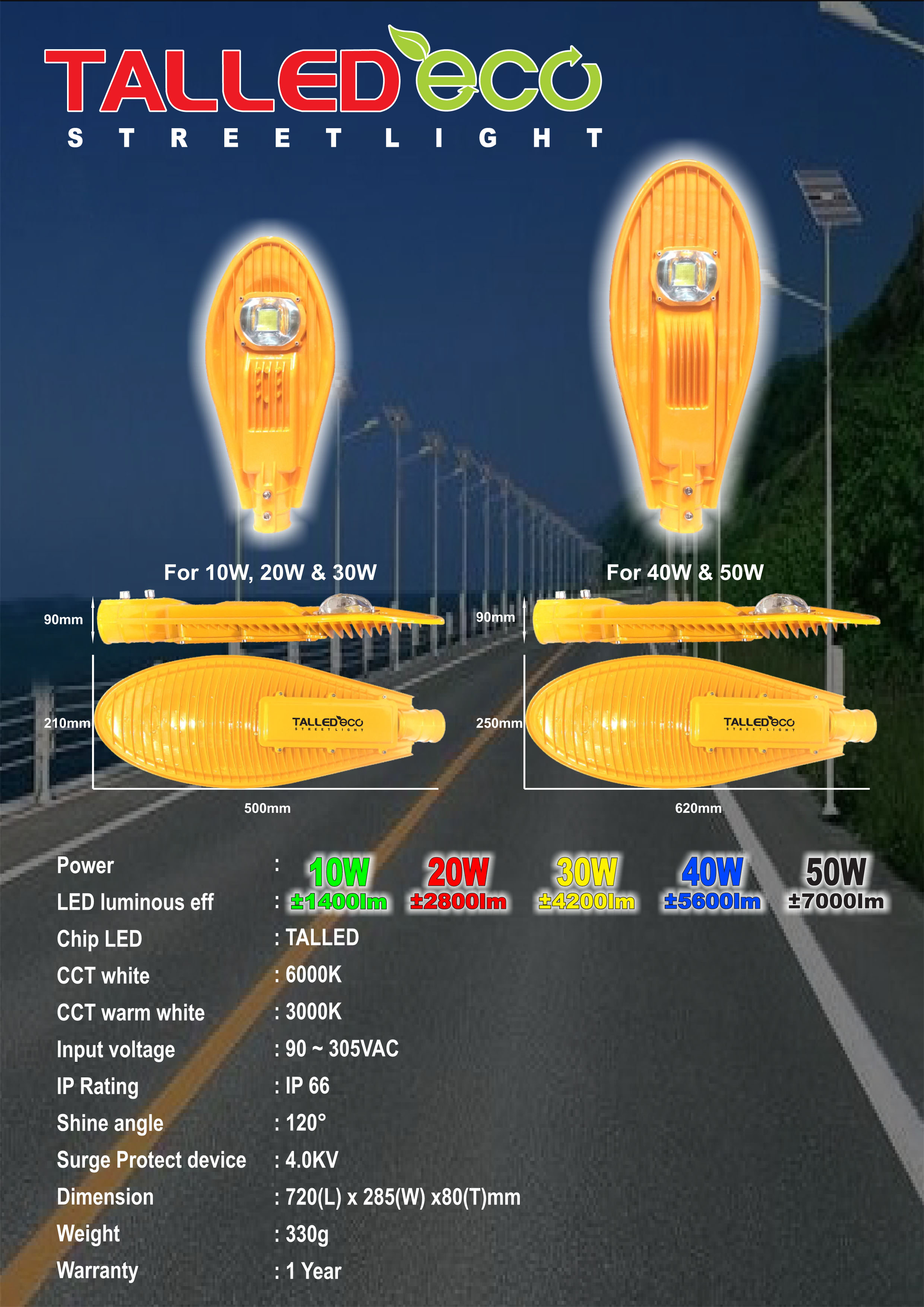 Lampu Jalan PJU LED Talled ECO